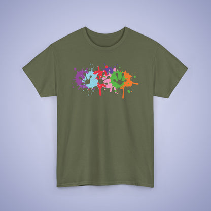 Paint Splatter Graphic Tee Frog Prints Lover Gift Unisex T Shirt