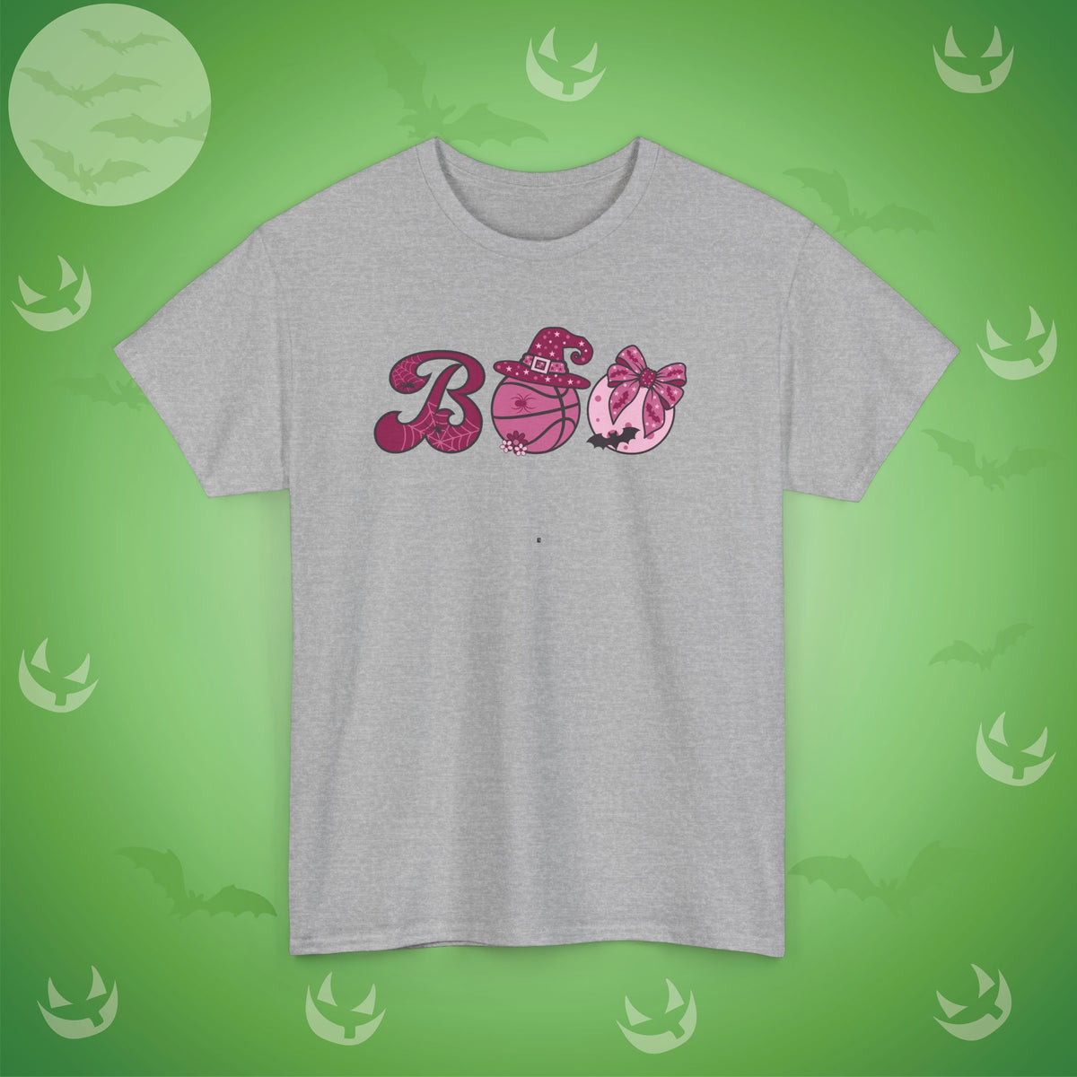 Basketball BOO T-Shirt | Girly Coquette Halloween Design