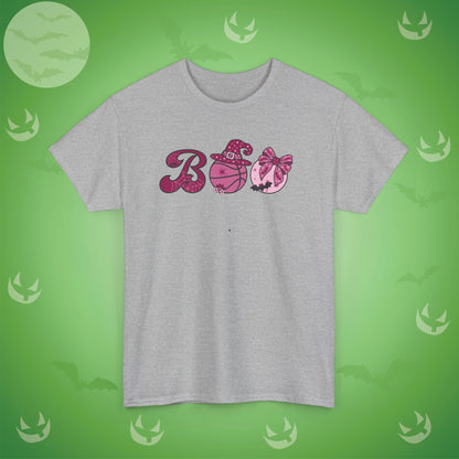 Basketball BOO T-Shirt | Girly Coquette Halloween Design
