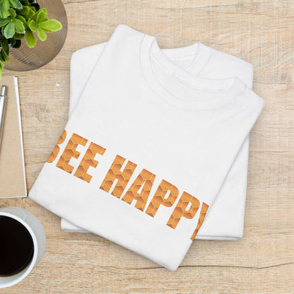 Bee Happy Sweet As Honey Honeycomb Word Art Design T Shirt