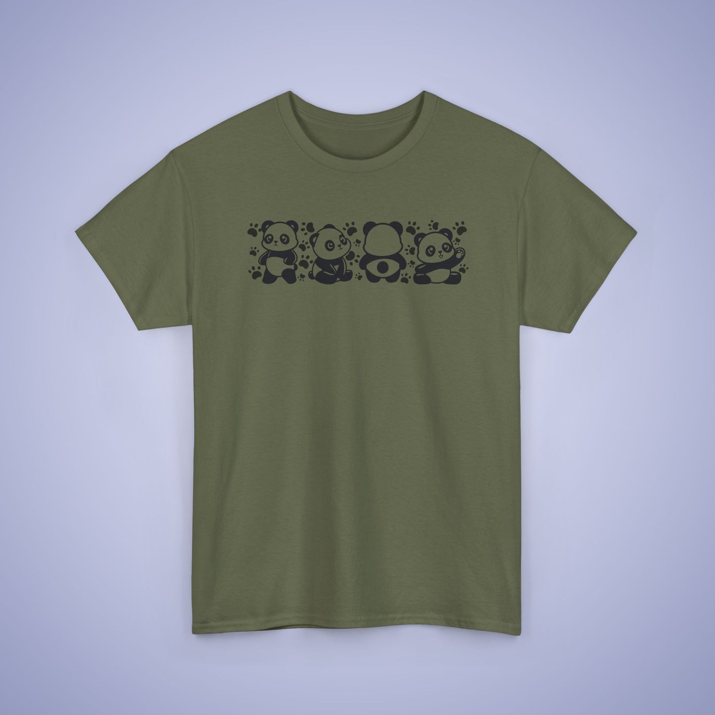 Panda's Paw Prints Two Tone Graphic Tee National Panda Day Unisex T Shirt