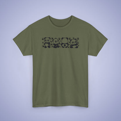 Panda's Paw Prints Two Tone Graphic Tee National Panda Day Unisex T Shirt