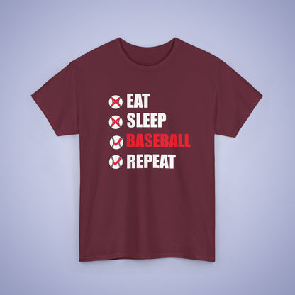 Eat Sleep Baseball Repeat Funny Unisex T Shirt