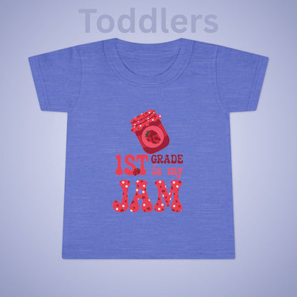 First Grade is my Jam Raspberry Kids Cotton T Shirt Back To School Toddler