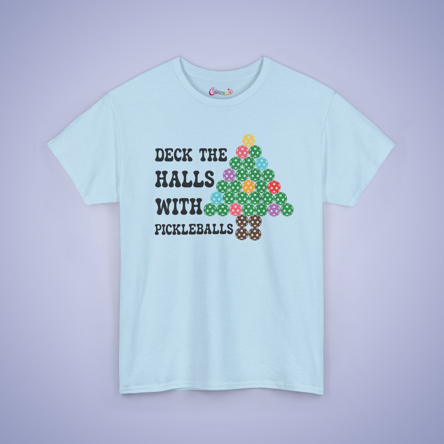 Deck the Halls with Pickleballs Christmas Tee Graphic Design T Shirt