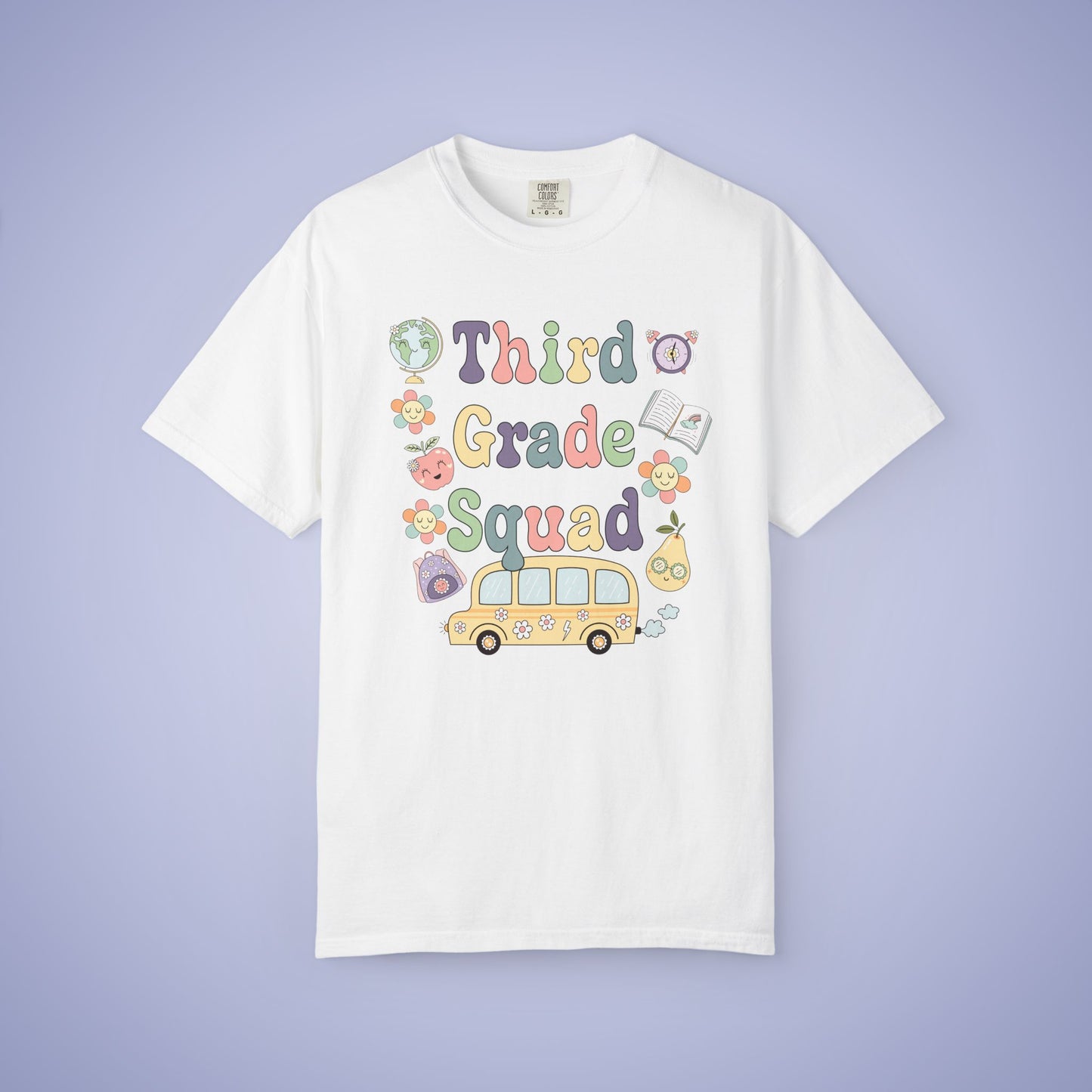 Third Grade Squad Retro Fun Teacher T Shirt Comfort Colors Unisex Back to School