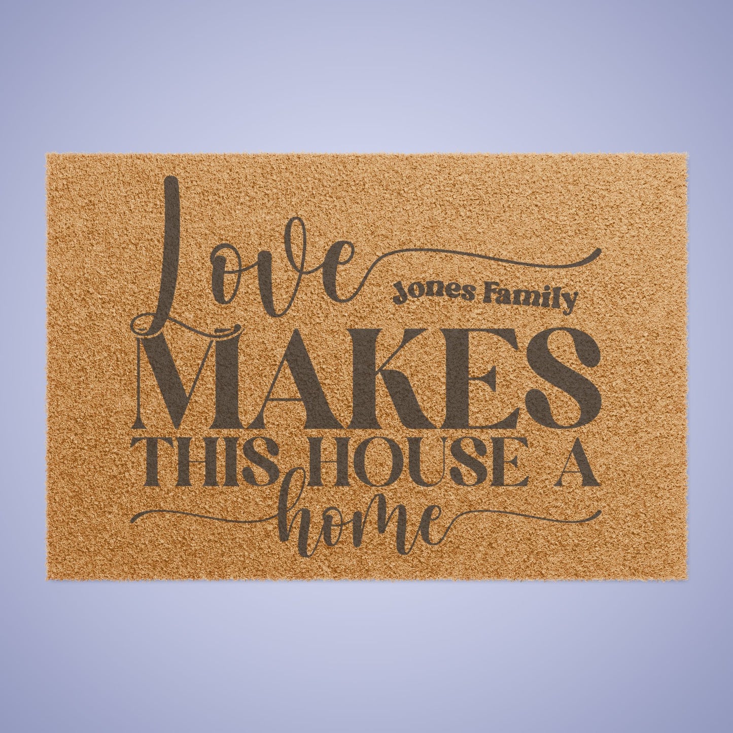 Love Makes this House a Home Personalized Door Mat