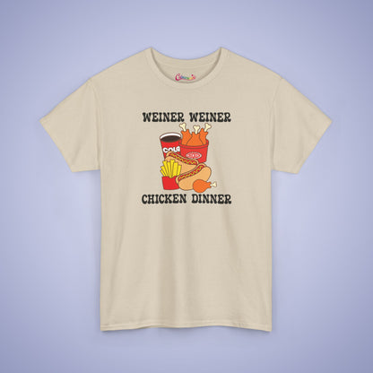 Weiner Weiner Chicken Dinner Funny Hot Dog T-Shirt | Hot Dog Lover Gift Black
