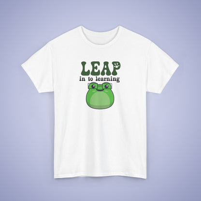 Leap into Learning Graphic Tee Frog Lover Funny Teacher Unisex T Shirt
