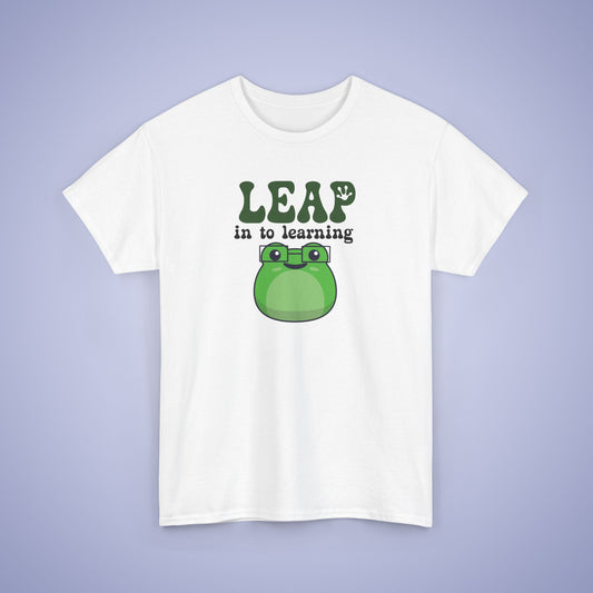 Leap into Learning Graphic Tee Frog Lover Funny Teacher Unisex T Shirt