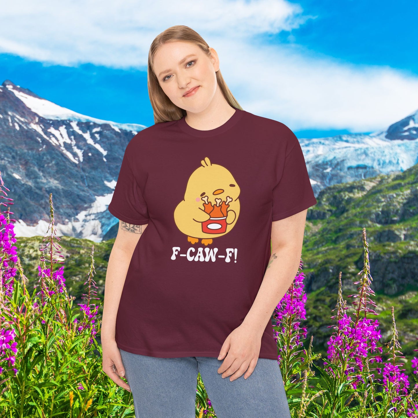 Fried Chicken Lover F CAW F White Cute Funny Chick Unisex Chicken T Shirt