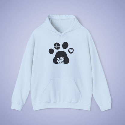 Cat Vet Hooded Sweatshirt Veterinarian Gift Double Sided Paw Prints