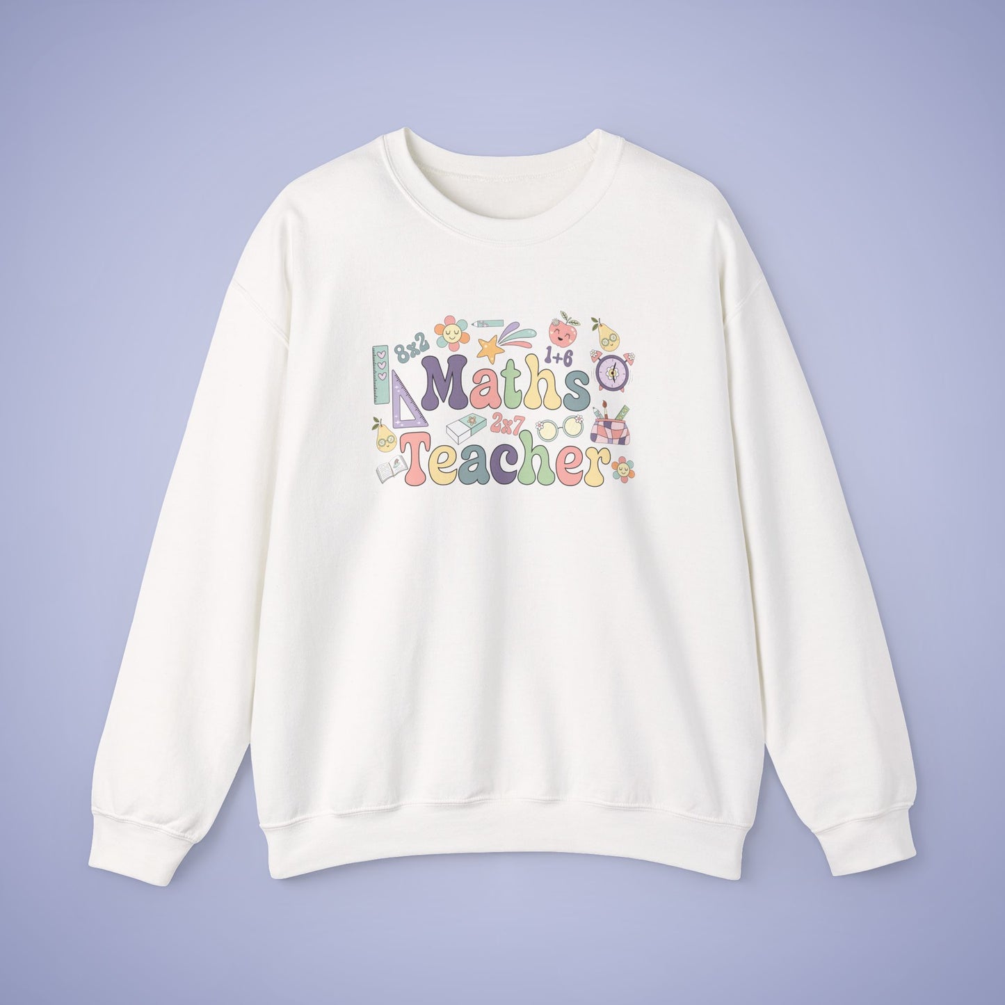 Maths Teacher Crewneck Sweatshirt Retro Unisex Back to School