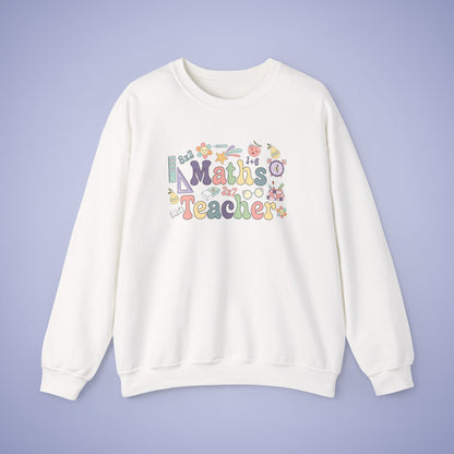Maths Teacher Crewneck Sweatshirt Retro Unisex Back to School