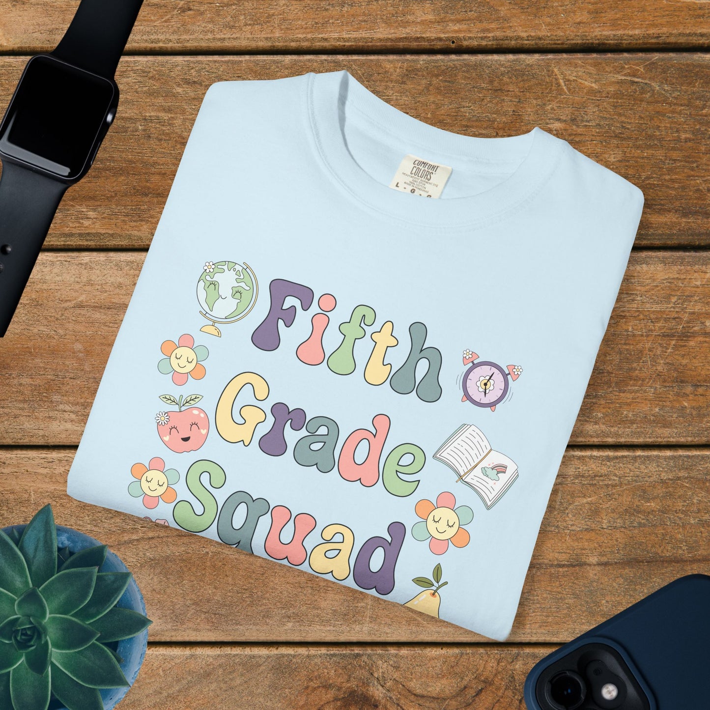 Fifth Grade Squad Retro Fun Teacher T Shirt Comfort Colors Unisex Back to School