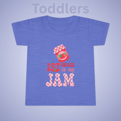First Grade is my Jam Strawberry Kids Cotton T Shirt Back To School Toddler