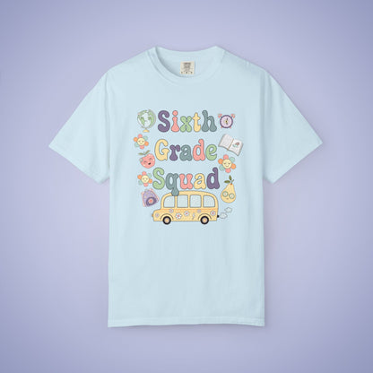 Sixth Grade Squad Retro Fun Teacher T Shirt Comfort Colors Unisex Back to School