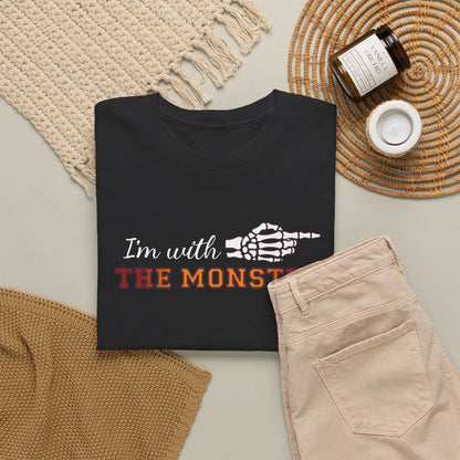 Im With THE MONSTER Couple Matching T-Shirt | Skeleton Halloween Design