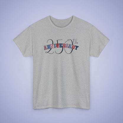 250 Years of Freedom Patterned Text Word Art USA Celebration Unisex T Shirt
