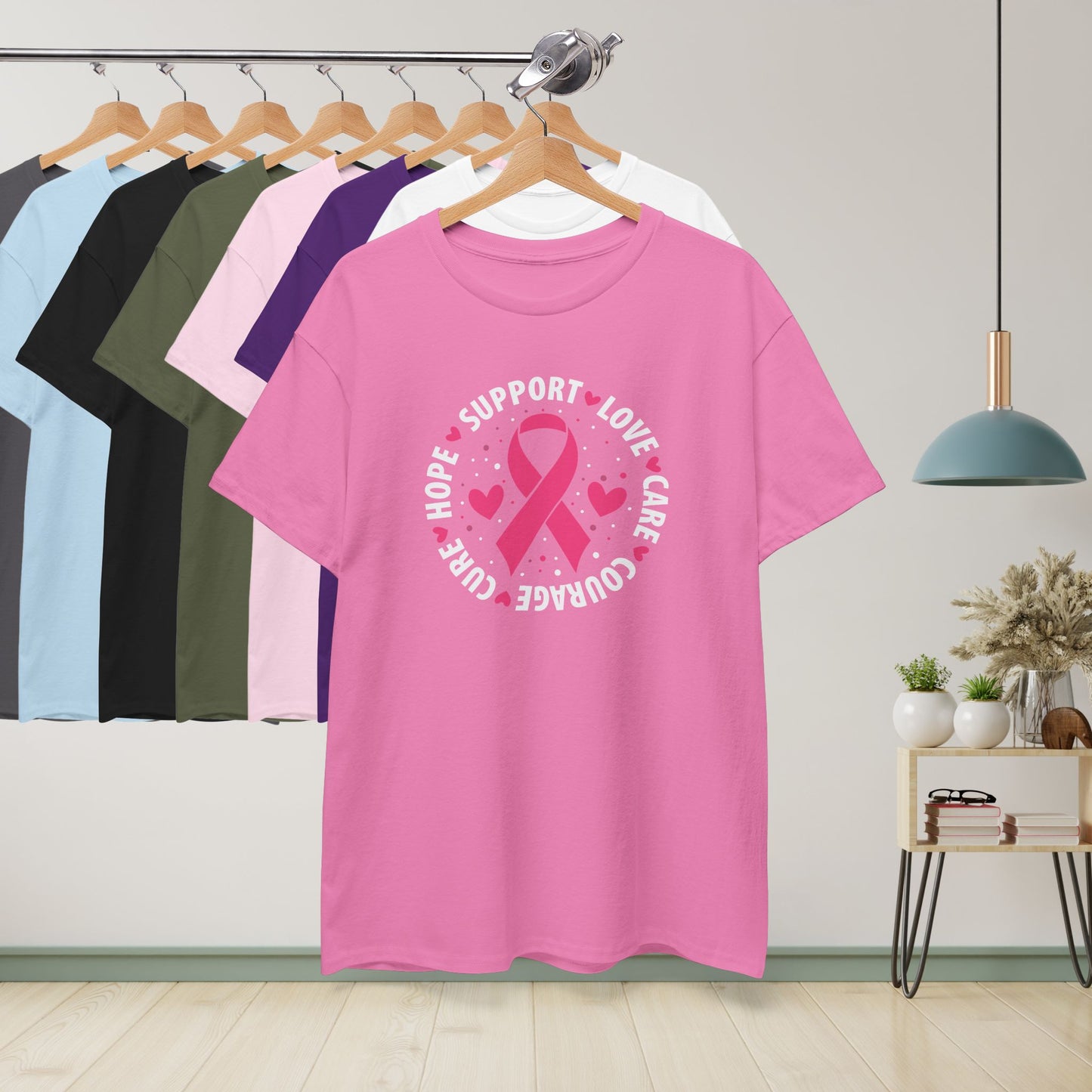 Support Love Courage and Cure Breast Cancer Awareness Unisex T Shirt