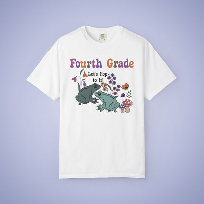 Fourth Grade Lets Hop To It Teacher T Shirt Frogs Comfort Colors Unisex Back to School