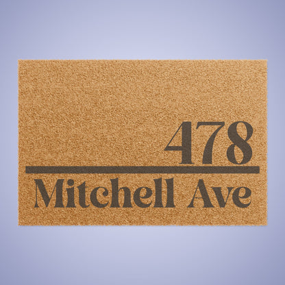 Address Made Obvious Personalized Door Mat