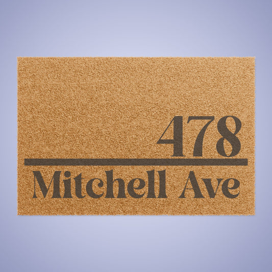Address Made Obvious Personalized Door Mat