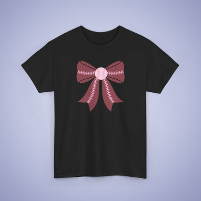 Graphic Baseball Coquette Bow Pink Sports Mom Unisex T Shirt