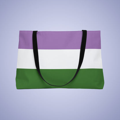 Gender Queer Pride Month Weekender Large Beach Bag Tote