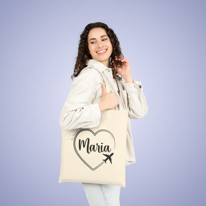 Travel Healthy Motivational Personalized Graduation Gift Natural Cotton Canvas Tote Bag