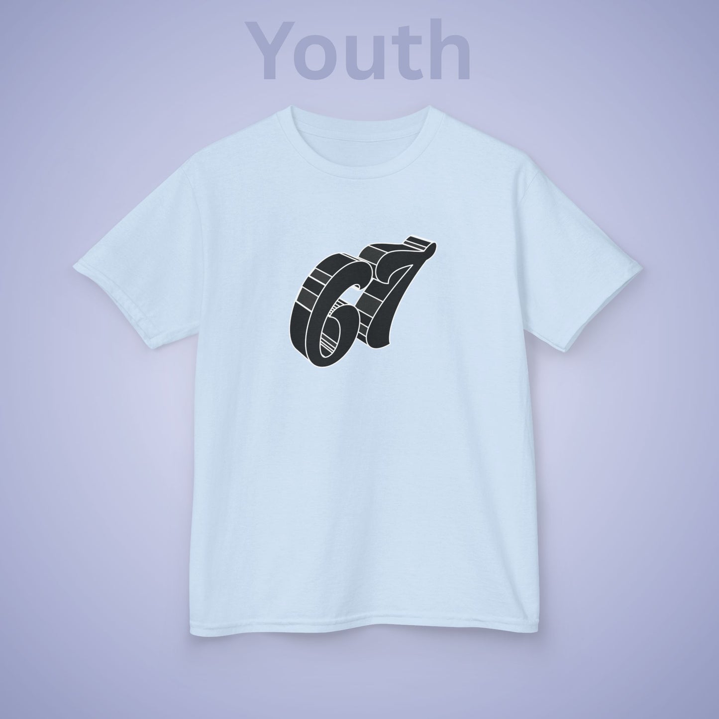 Black Word Art 67 Tee Fun Trending Kids Cotton T Shirt Six Seven Youth