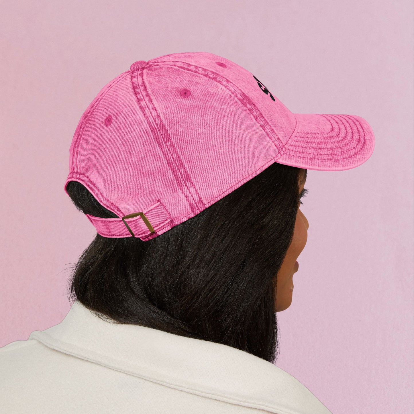 Support Squad Embroidered Breast Cancer Awareness Unisex Distressed Cap Gift Pink