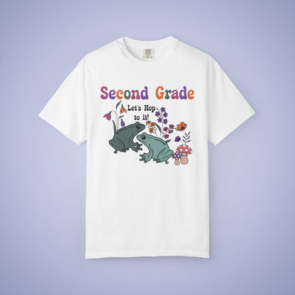Second Grade Lets Hop To It Teacher T Shirt Frogs Comfort Colors Unisex Back to School