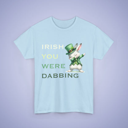 Irish You Were Dabbing Rabbit Unisex T-Shirt