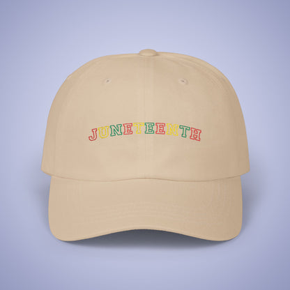 Juneteenth Embroidered Classic Dad Cap Unisex Coloured Embroidery