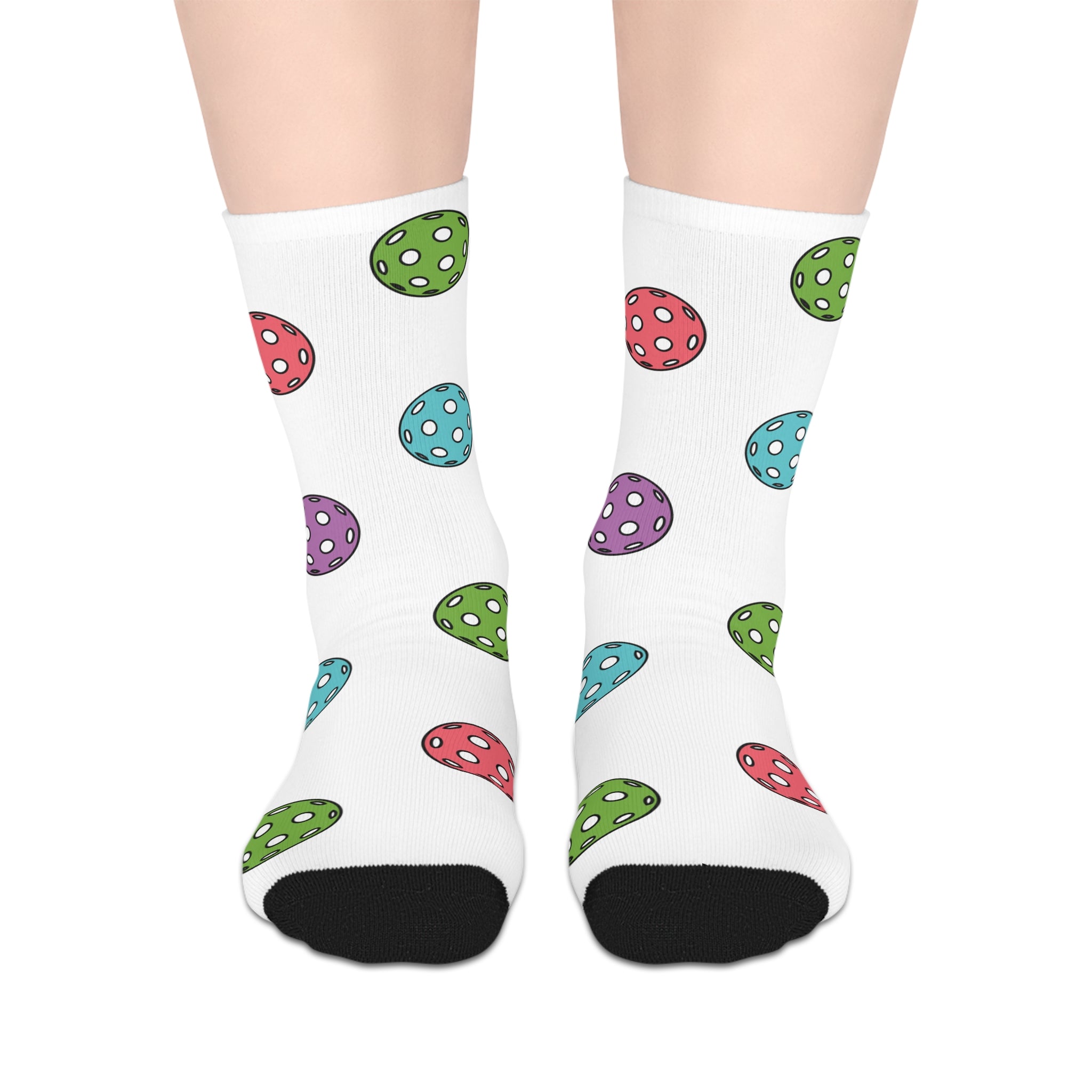 Pickleball Lover White Graphic Mid Length Socks Gift