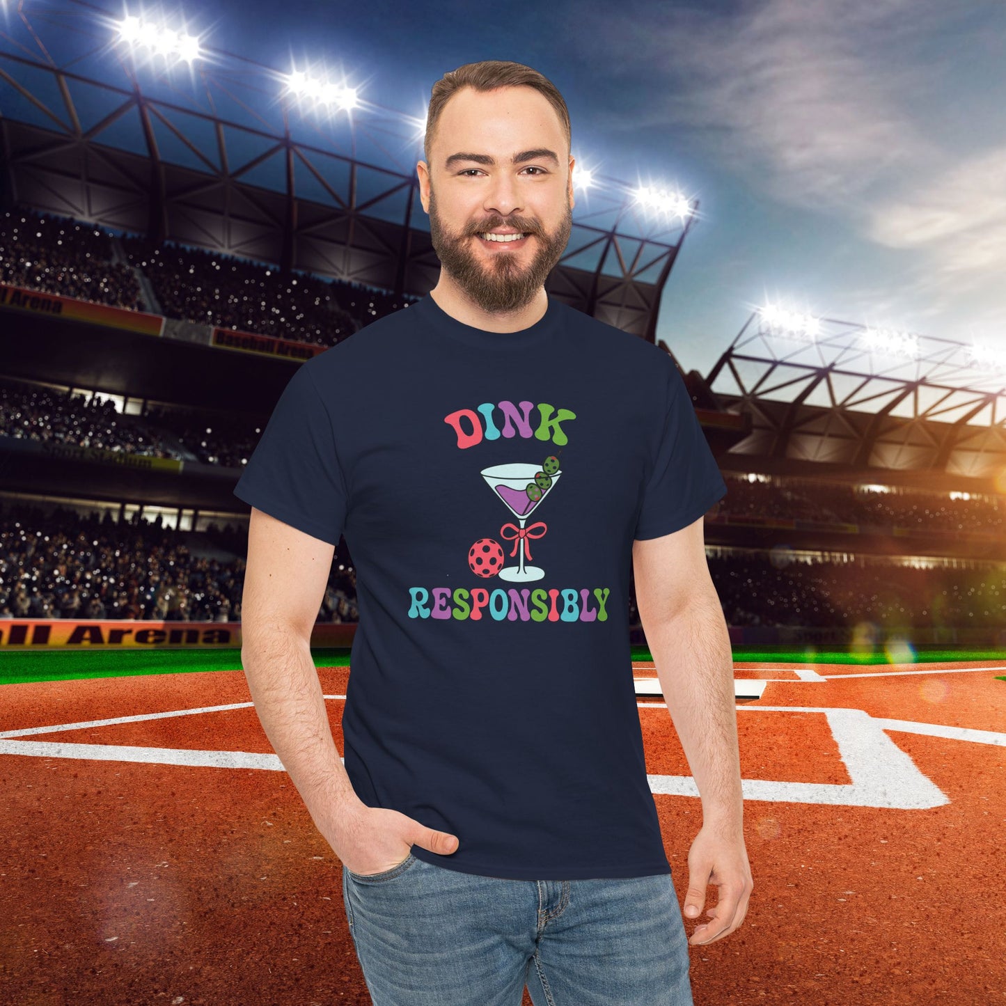 Dink Responsibly Pickleball Lover Drinking Gift Tee Graphic Design T Shirt