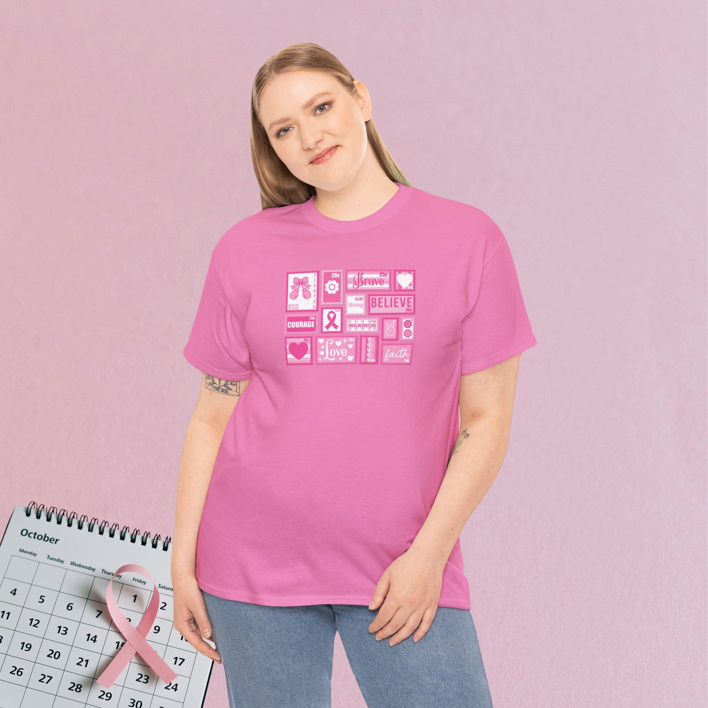 Postage Stamp Breast Cancer Awareness and Support Unisex T Shirt