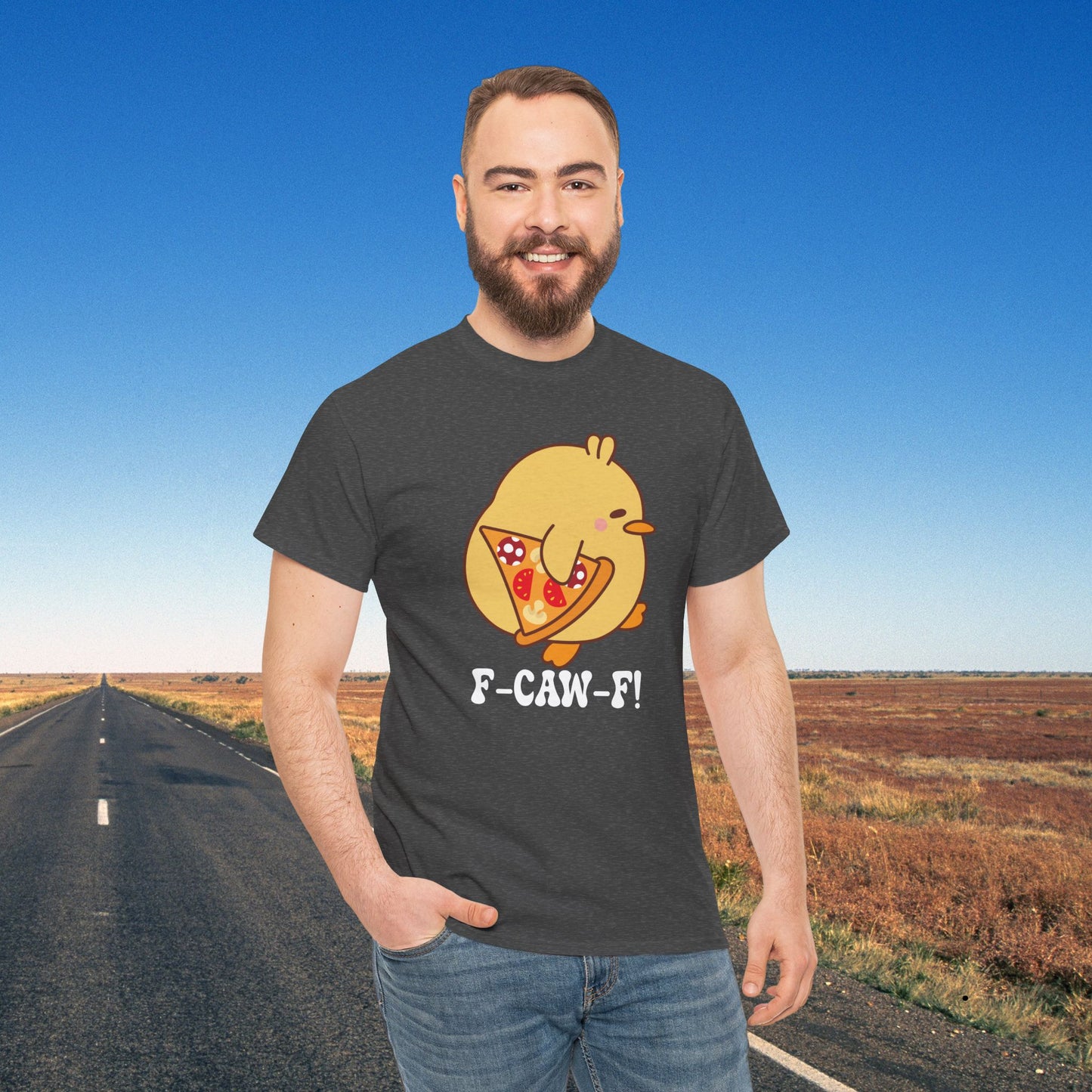 Pizza Lover F CAW F White Cute Funny Chick Unisex Chicken T Shirt