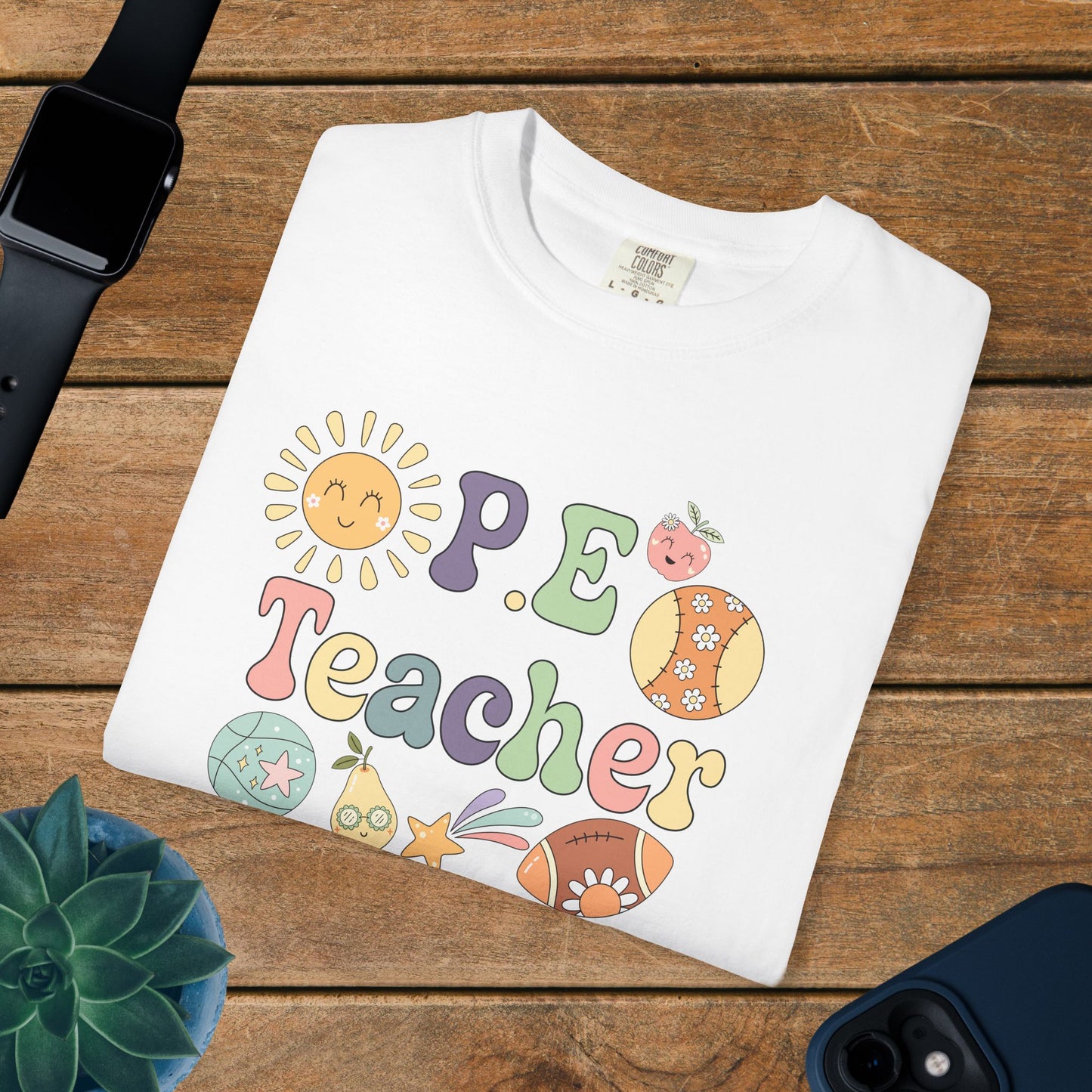 P.E Sports Teacher T Shirt Retro Comfort Colors Unisex Back to School