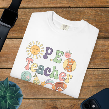 P.E Sports Teacher T Shirt Retro Comfort Colors Unisex Back to School