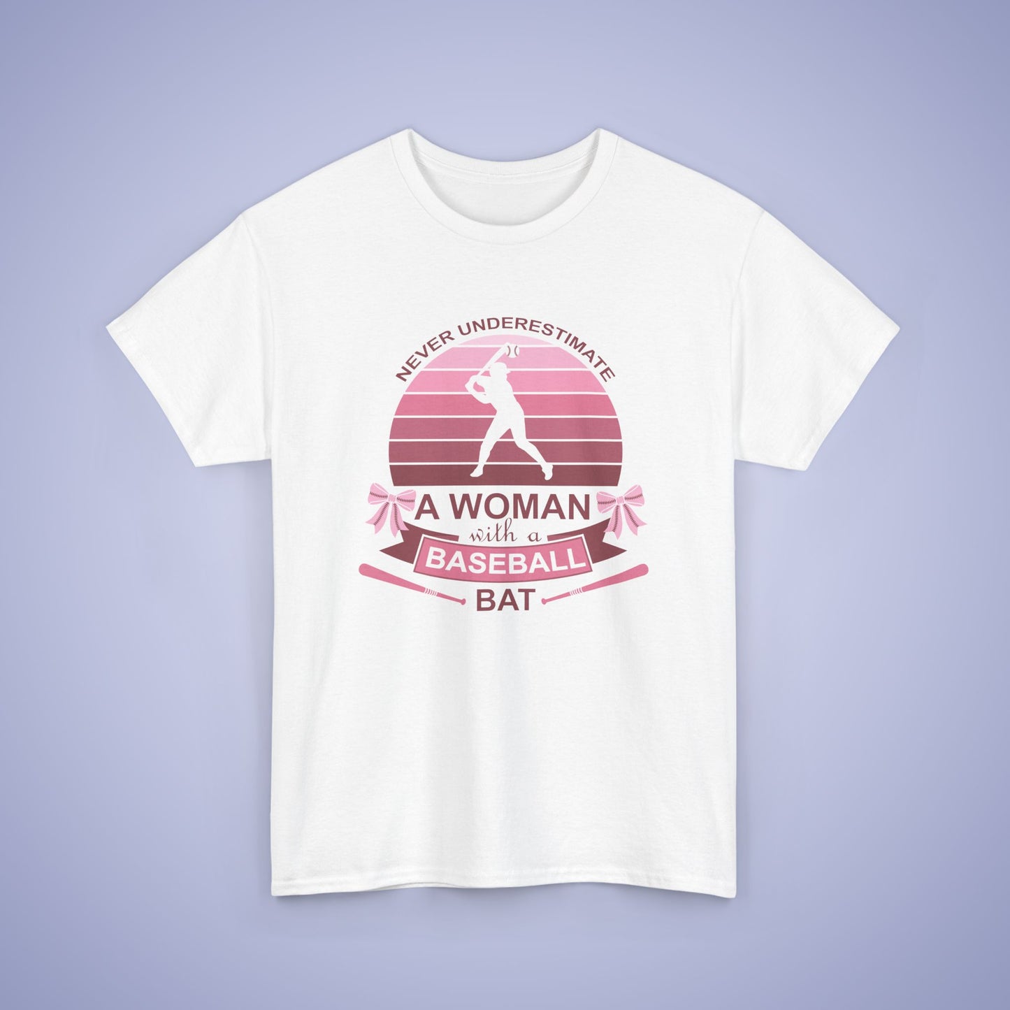 Don't Under Estimate a Women with a Baseball Bat Coquette Bow Pink Funny Unisex T Shirt