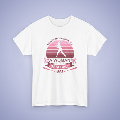Don't Under Estimate a Women with a Baseball Bat Coquette Bow Pink Funny Unisex T Shirt