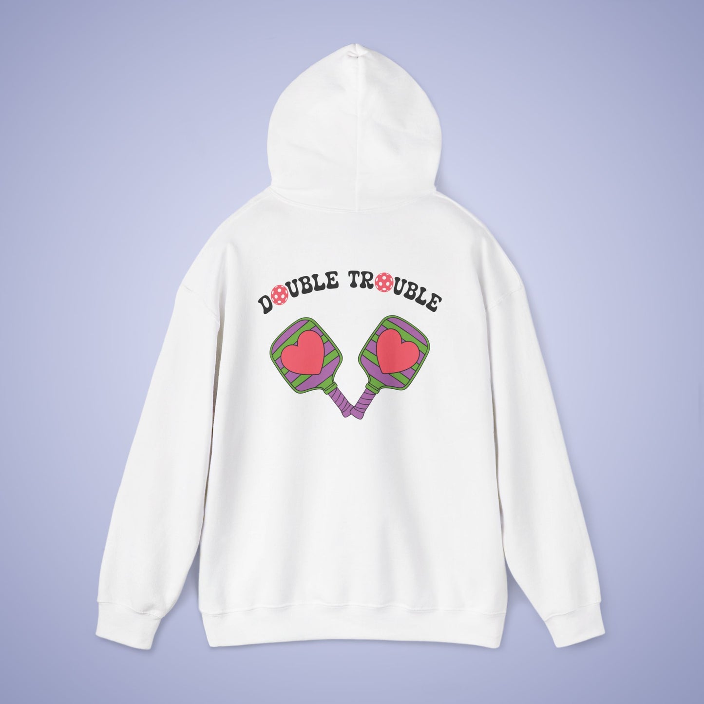 Double Trouble Pickleball Team Couple Gift Hoodie Graphic Design Sweatshirt