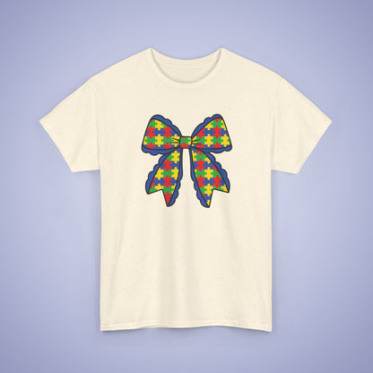 Coquette Bow Puzzle Graphic Love Needs No Words Autism Awareness Unisex T Shirt