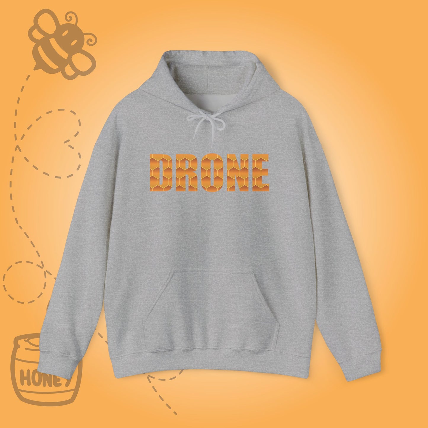 Drone Sweet As Honey  Honeycomb Word Art Design Hoodie Sweatshirt