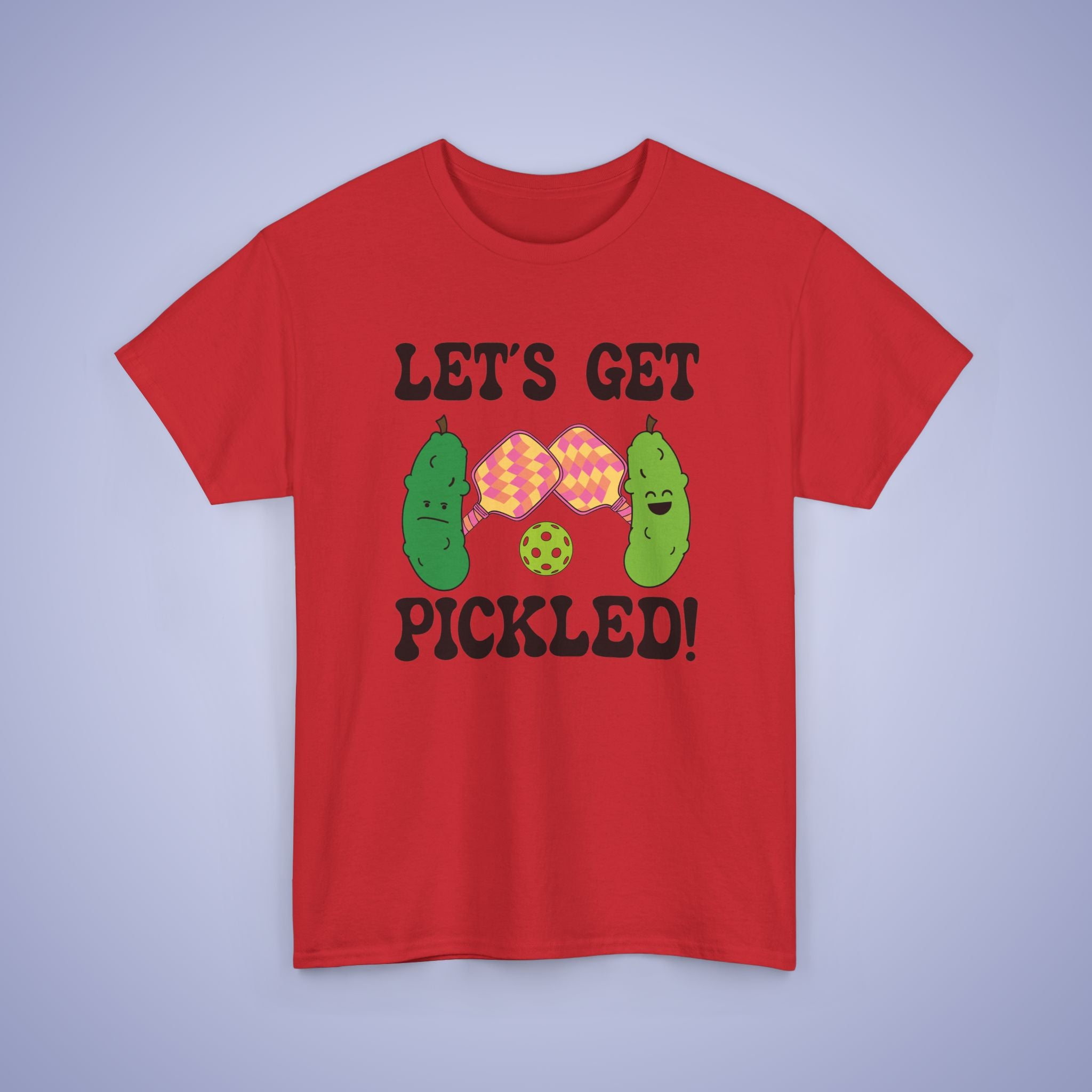 Lets Get Pickled Funny Alcohol Drinking Pickleball T-Shirt | Black Version