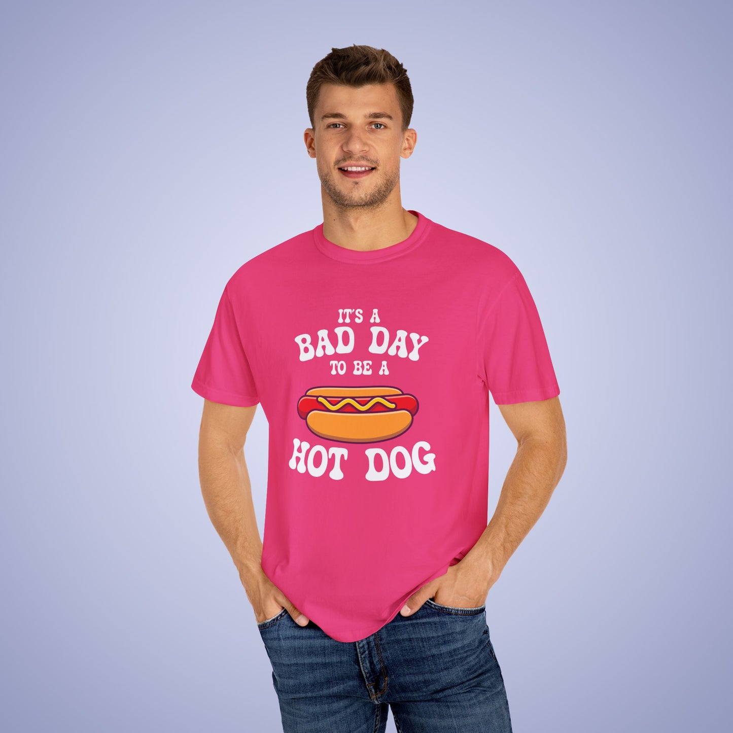Its a Bad Day to be a Hot Dog Funny Comfort Colors T Shirt Unisex White