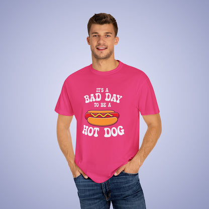 Its a Bad Day to be a Hot Dog Funny Comfort Colors T Shirt Unisex White