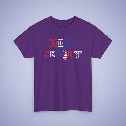New Jersey Map Text Art Proud American Unisex T Shirt